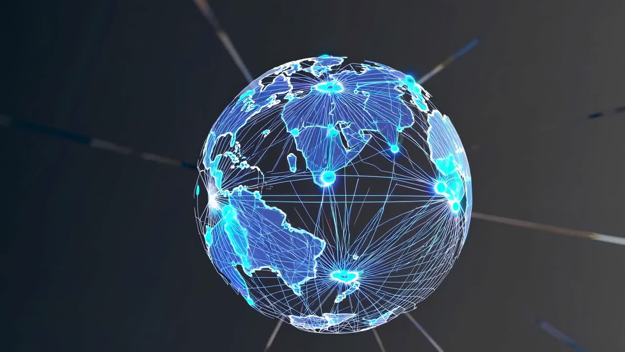 Global Network World Map Illustration