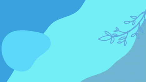 animación de ramas de árboles y formas orgánicas en azul moviéndose suavemente entre sí
