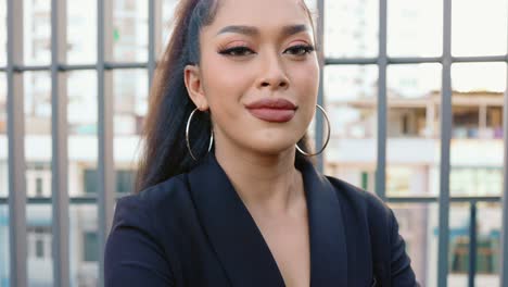 slow motion portrait of an asian businesswoman in formal.