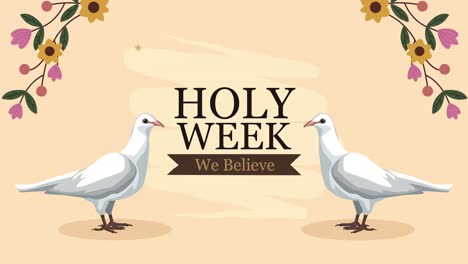 holy week lettering animation with doves