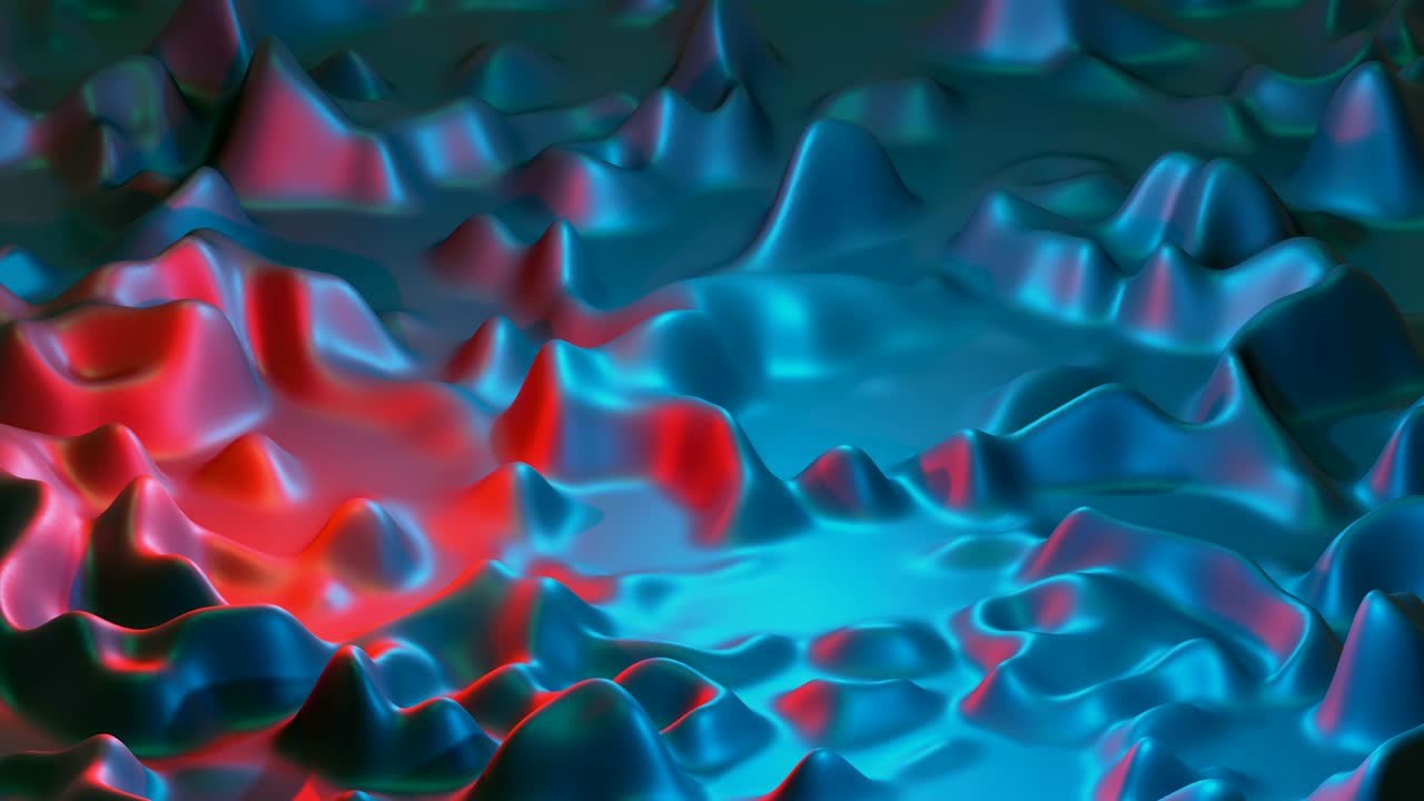 fluido abstracto en bucle rojo y azul onda de fondo de movimiento. renderización 3d