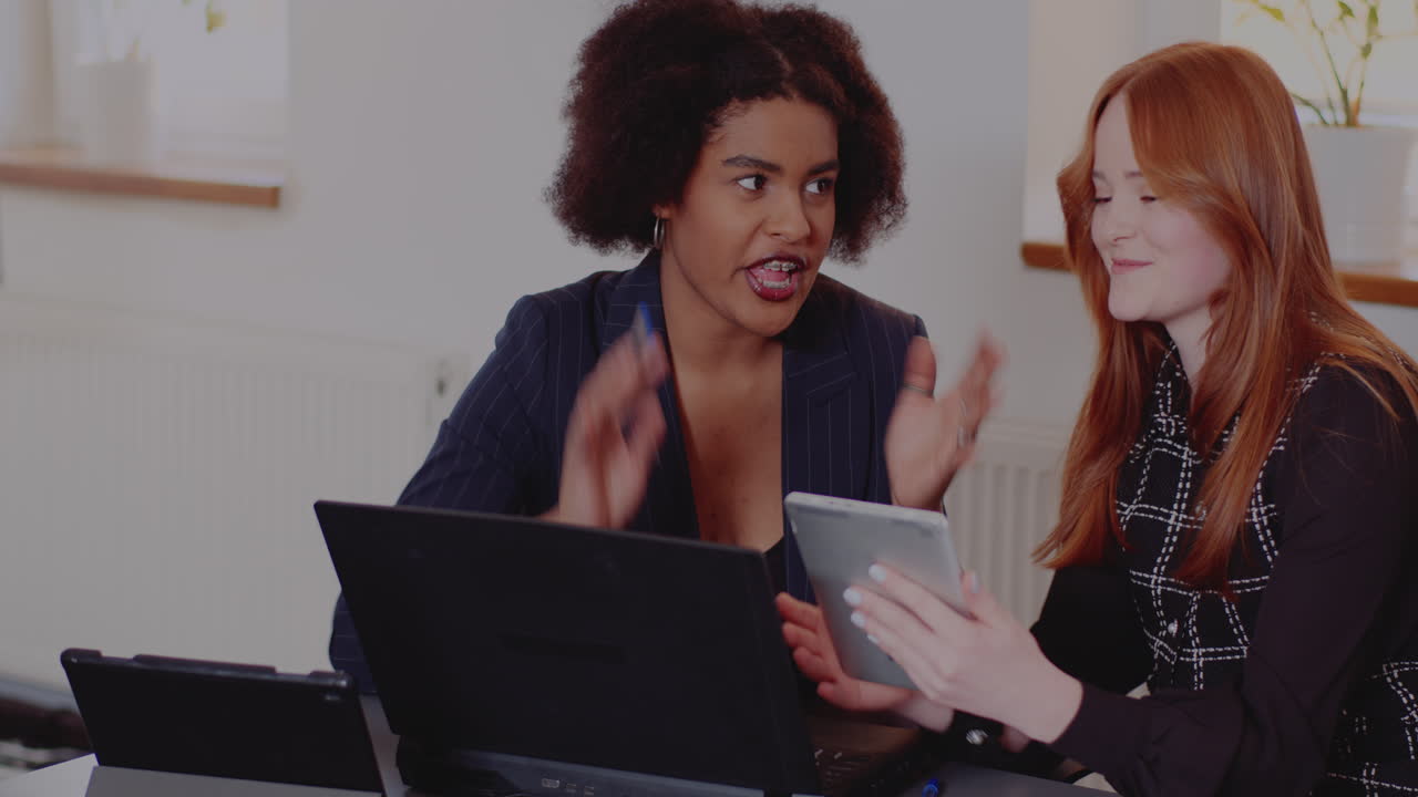 Two Businesswomen Collaborating in the Office