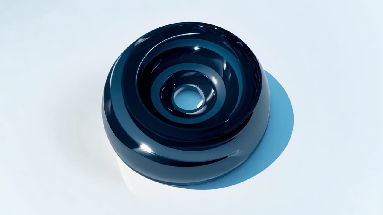Abstract Blue Swirling Glass Object