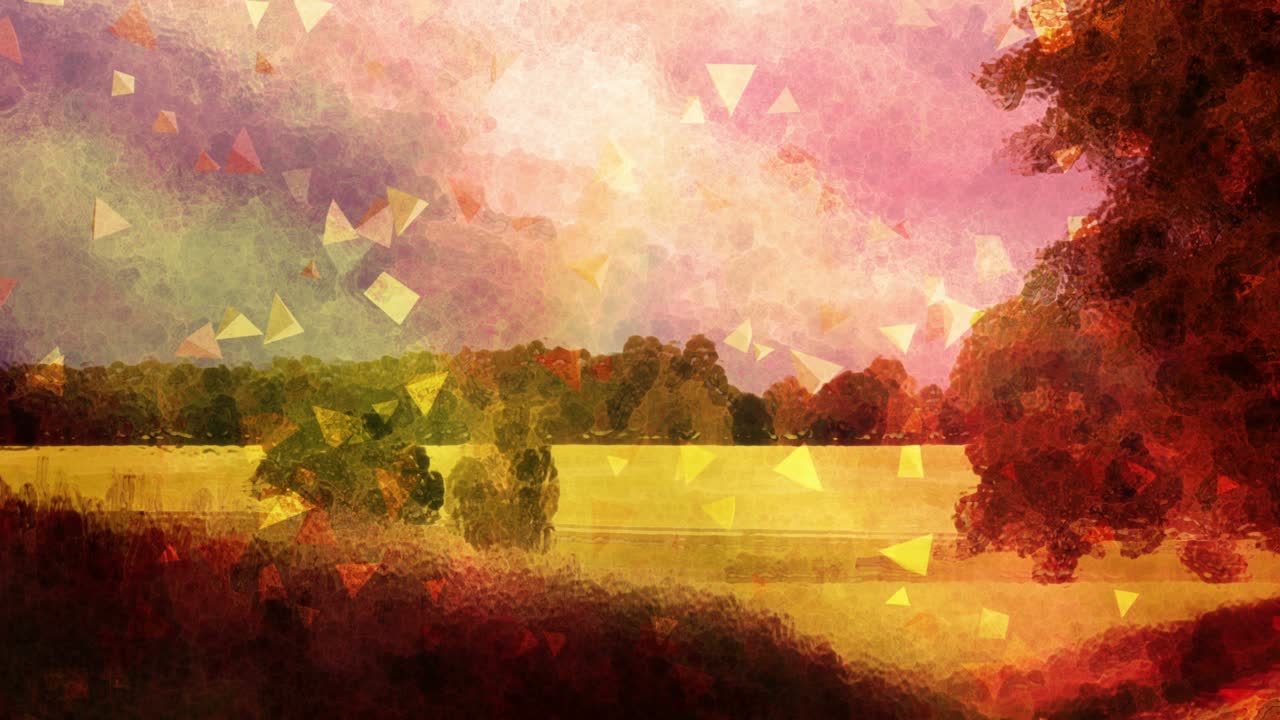 el paisaje de arte colorido es un bucle de fondo.