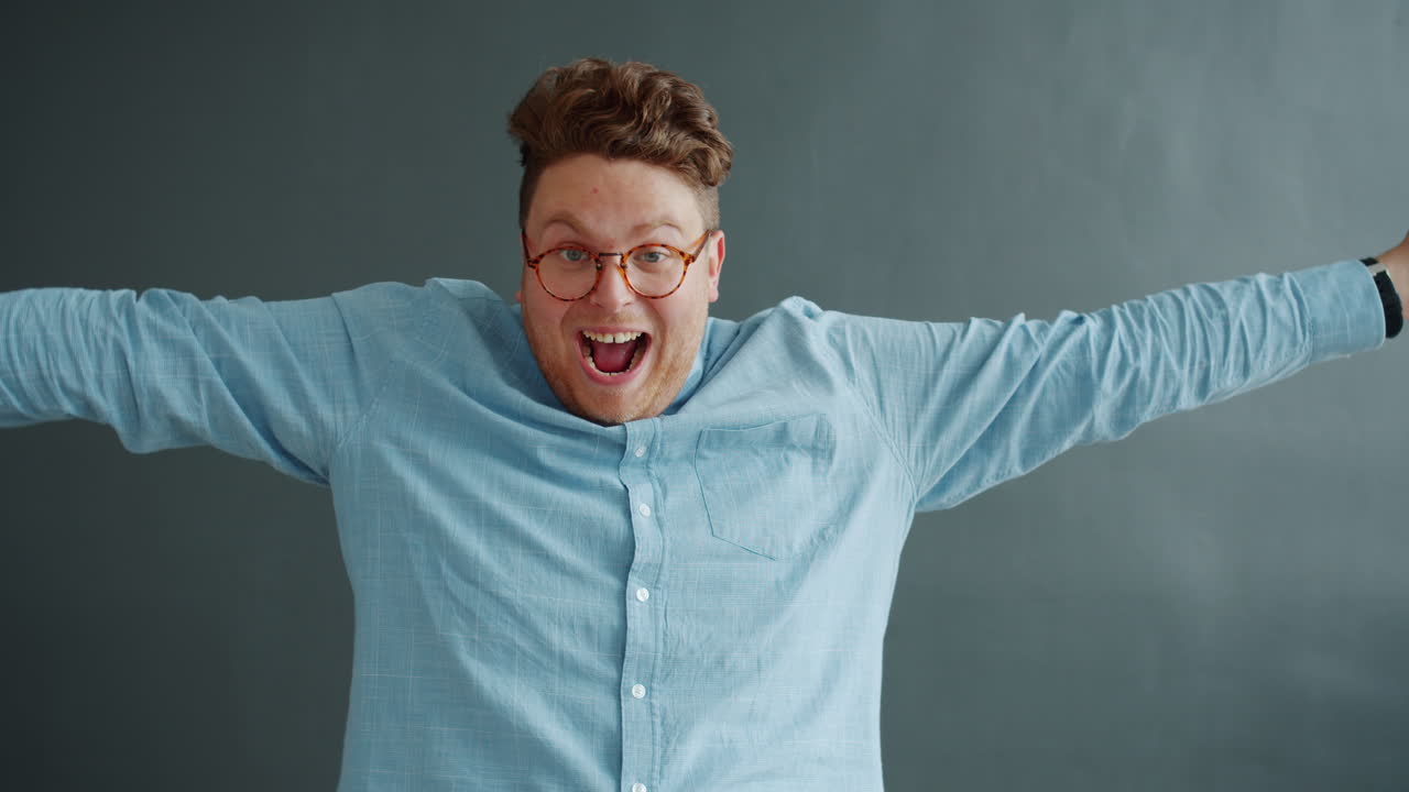 Surprised Man with Glasses