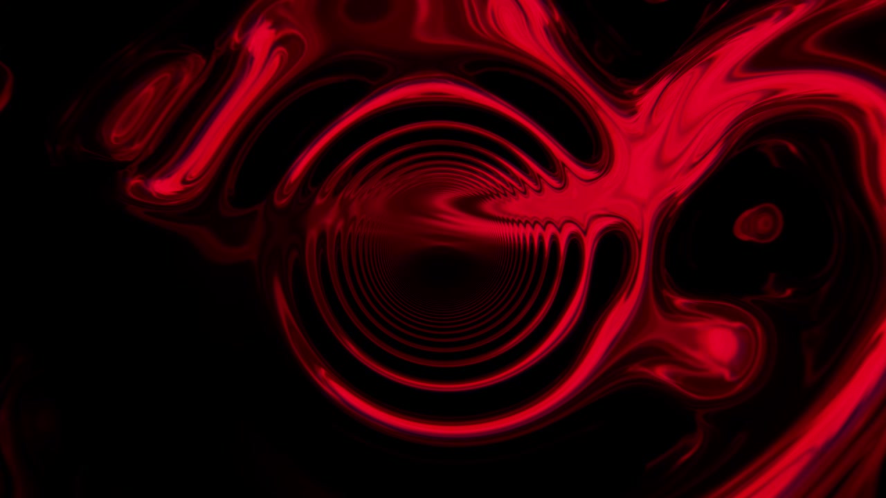 Tunnel astratto di liquido rosso vorticoso con contrasti scuri