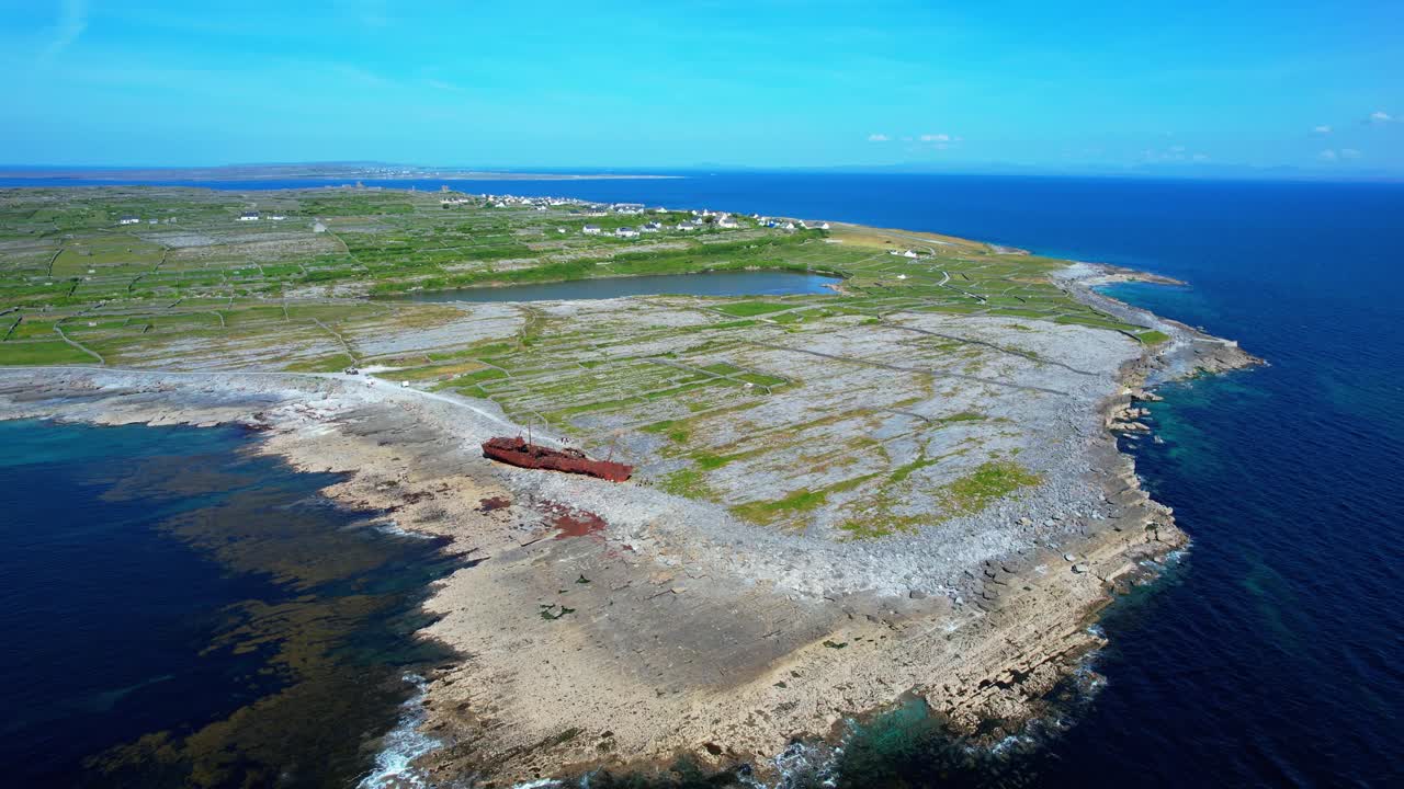 Ireland Aran Islands Inisheer flyover Plassey shipwreck also known as father Ted shipwreck epic locations Wild Atlantic way