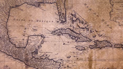 vintage map showing yucatán, cuba, and surrounding seas