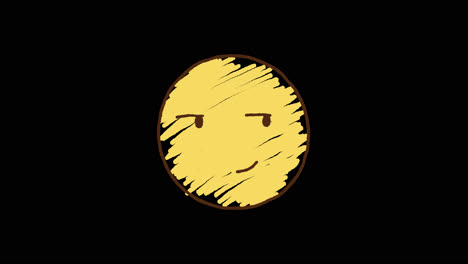 hand-drawn yellow emoji face