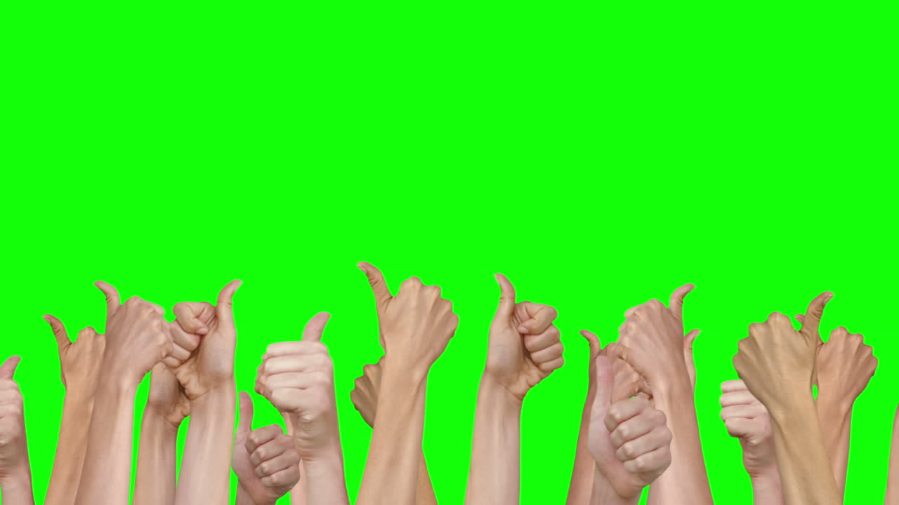 Many hands showing thumbs up