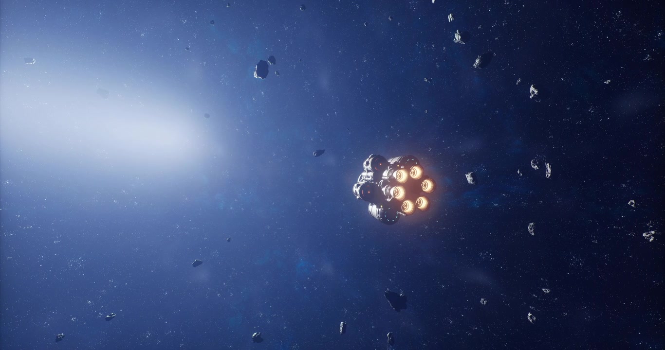 Exploration of deep space with a spacecraft navigating through asteroids