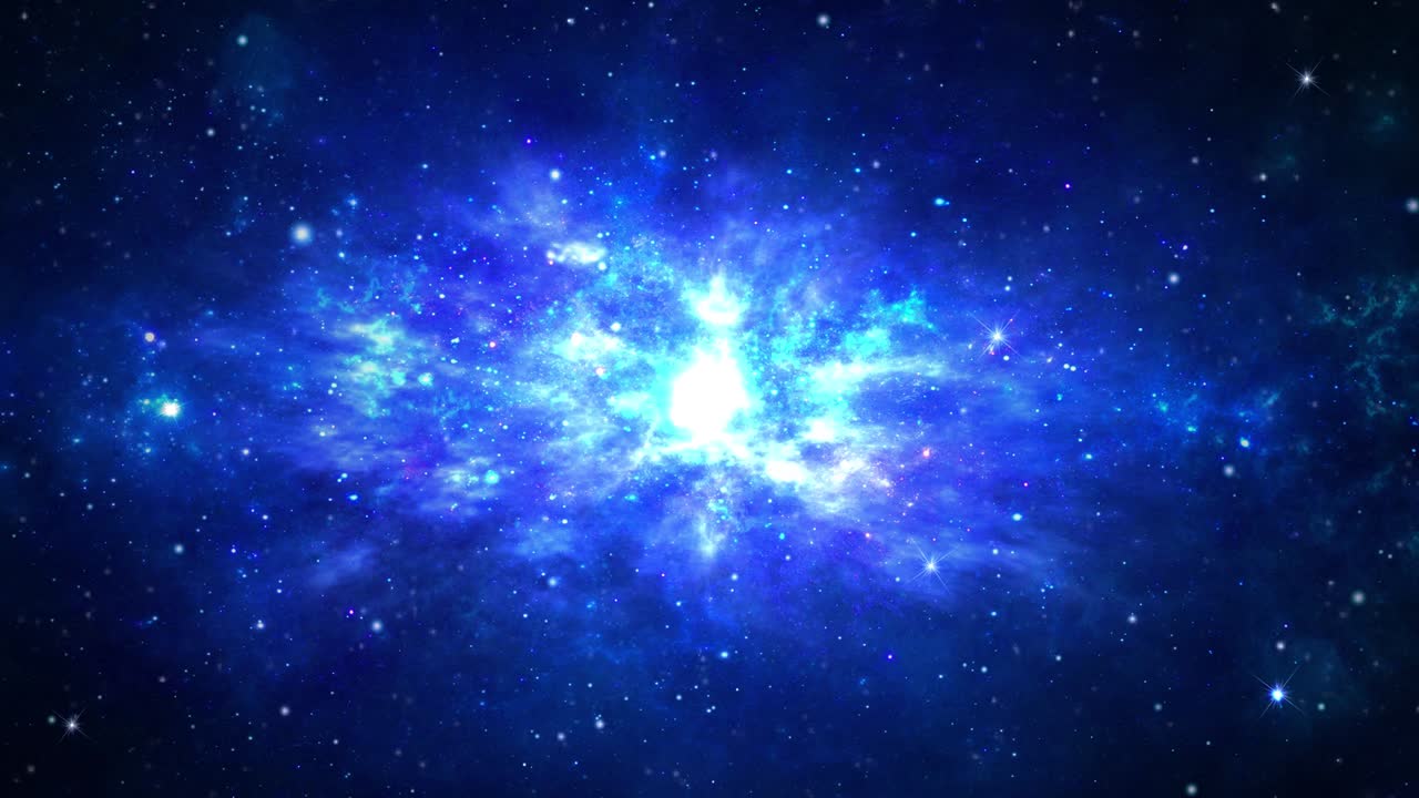 hiper moviéndose hacia otra galaxia. velocidad de la luz, rayos de neón brillantes en animación de bucle de movimiento.