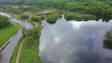 Arial:-Lago-En-La-Hermosa-Naturaleza-De-Danmark