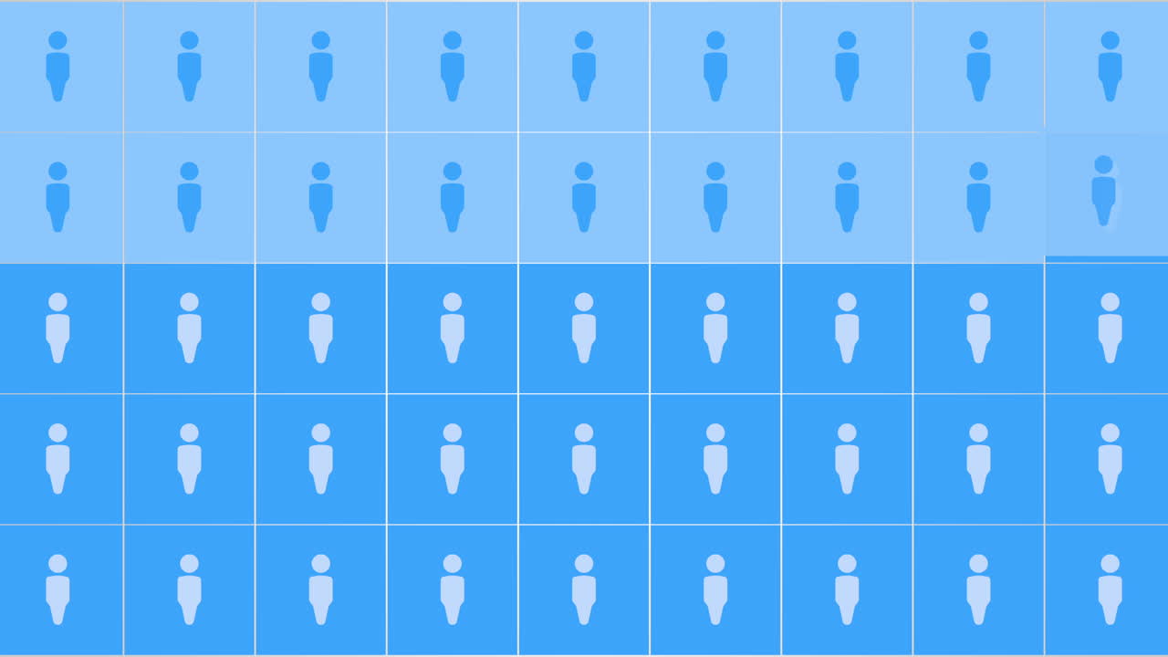 Social Person network icons pattern on blue background