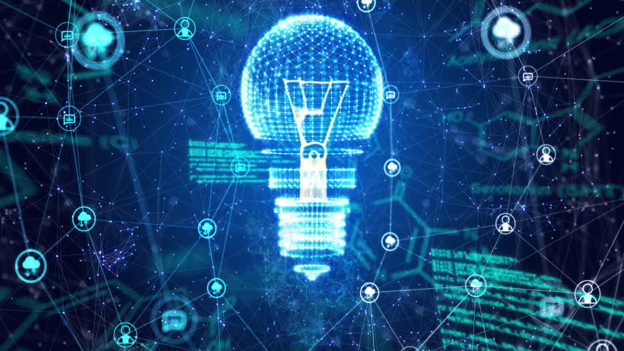 Animation of light bulb and data processing