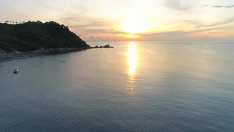 stunning sunset over a tropical island