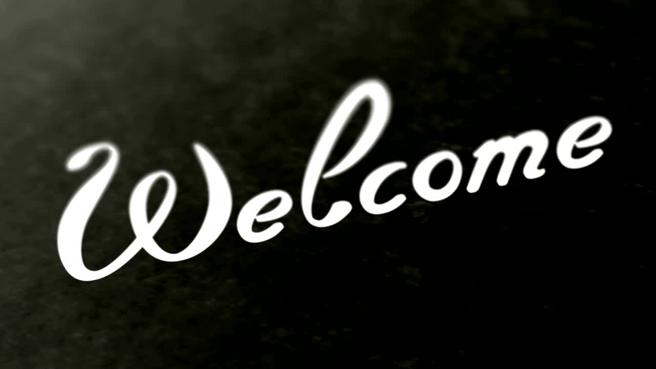 "добро пожаловать" на странице. запись в цикле имеет разрешение 4k.