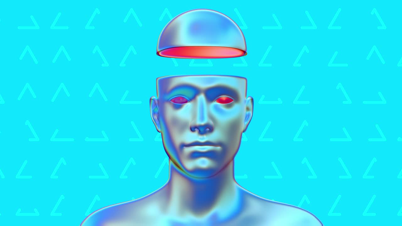 el diseño psicodélico colorido del cuerpo humano, el arte conceptual abstracto con formas geométricas, el personaje 3d realista, el hombre o la mujer en un estilo de movimiento moderno creativo, la animación de bucle de moda brillante.