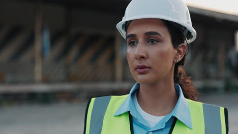 female engineer at construction site