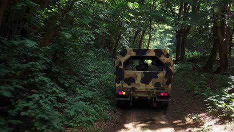 military vehicle in a forest