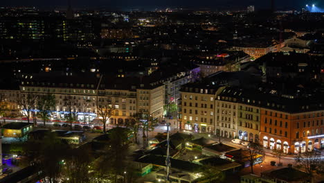 munich night aerial timelapse