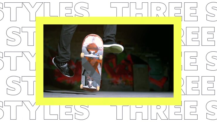 Dynamic Motion Graphics Template with Skateboarder and Urban Lifestyle Footage