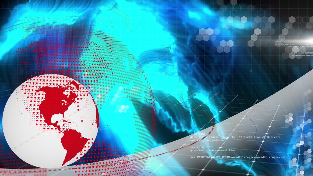 전 세계 데이터 프로세싱의 애니메이션