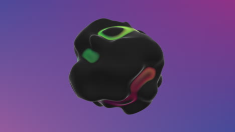 bola negra futurista y psicodélica con ondas