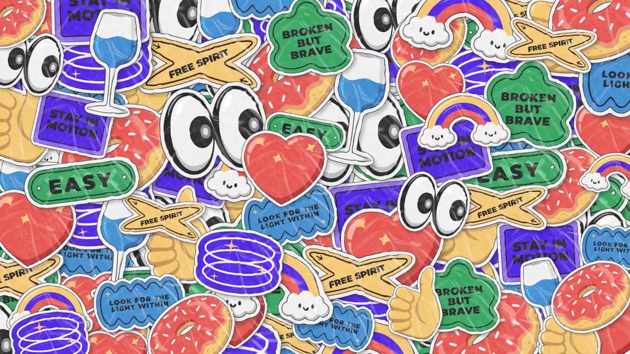 Animeret sticker-mønsterloop