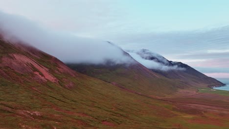 Clouds-Rolling-Through-The-Mountain-During-Sunset-In-East-Island