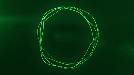 ultra hd 4k abstracto 3d render círculo de neón. círculos de neón verde abstracto futurista fondo de movimiento de alta tecnología. video animación 3d. 3840x2160