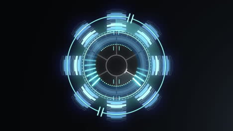 animation of scope scanning with clock over black background