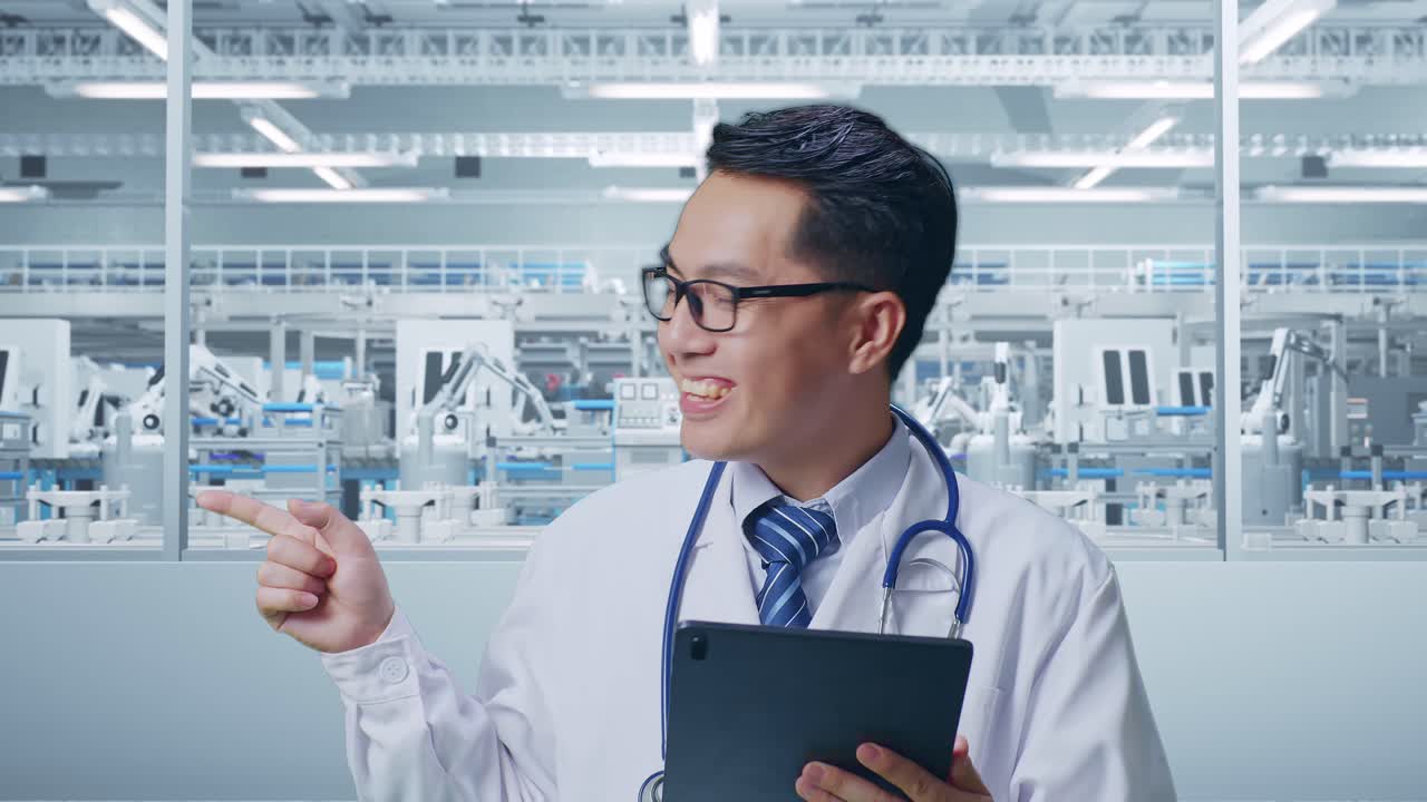 Doctor in a Modern Factory Setting