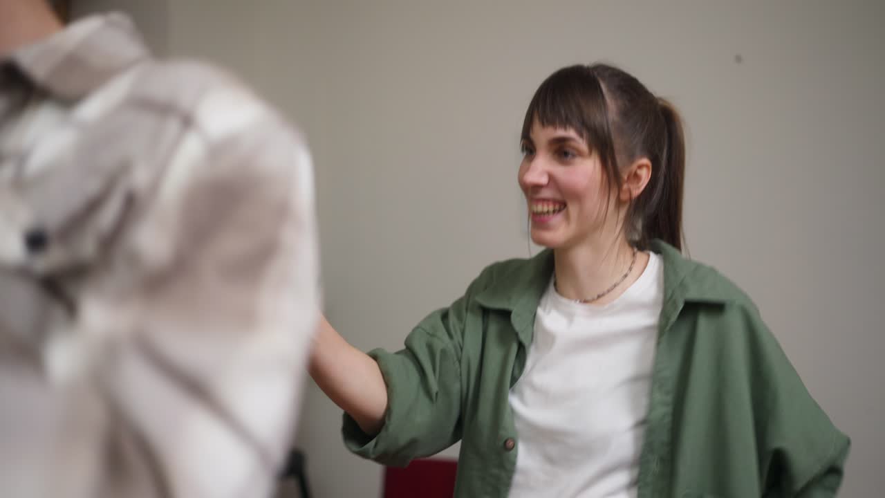 Images of people indoors