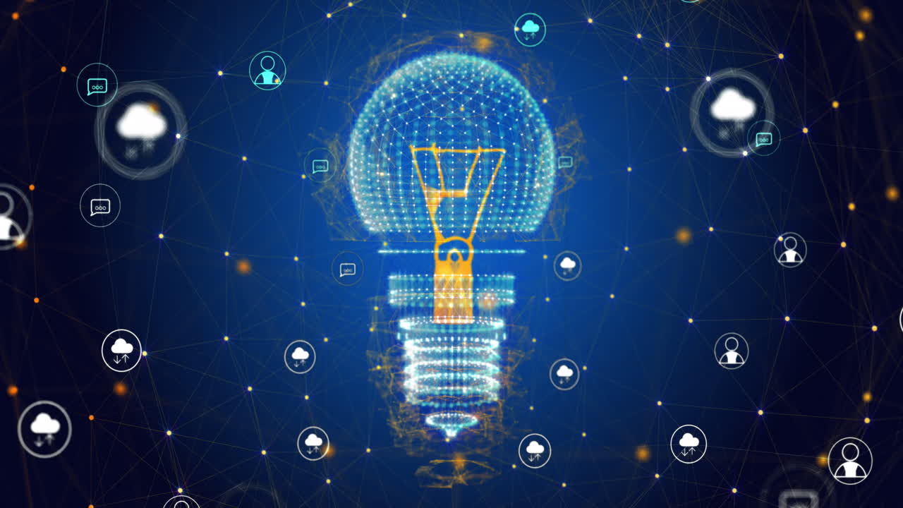 전구의 애니메이션과 연결과 함께 데이터 처리