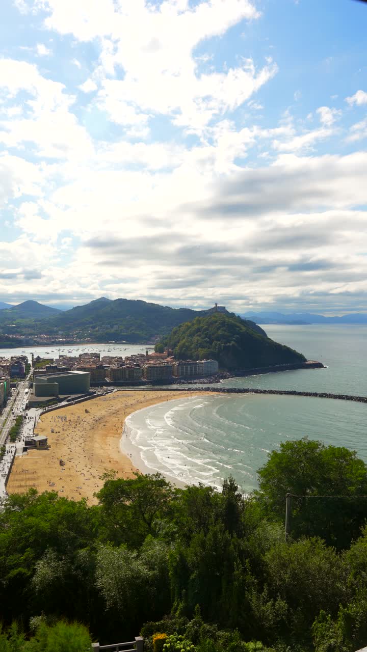 Aerial view of San Sebastian and La Concha beach