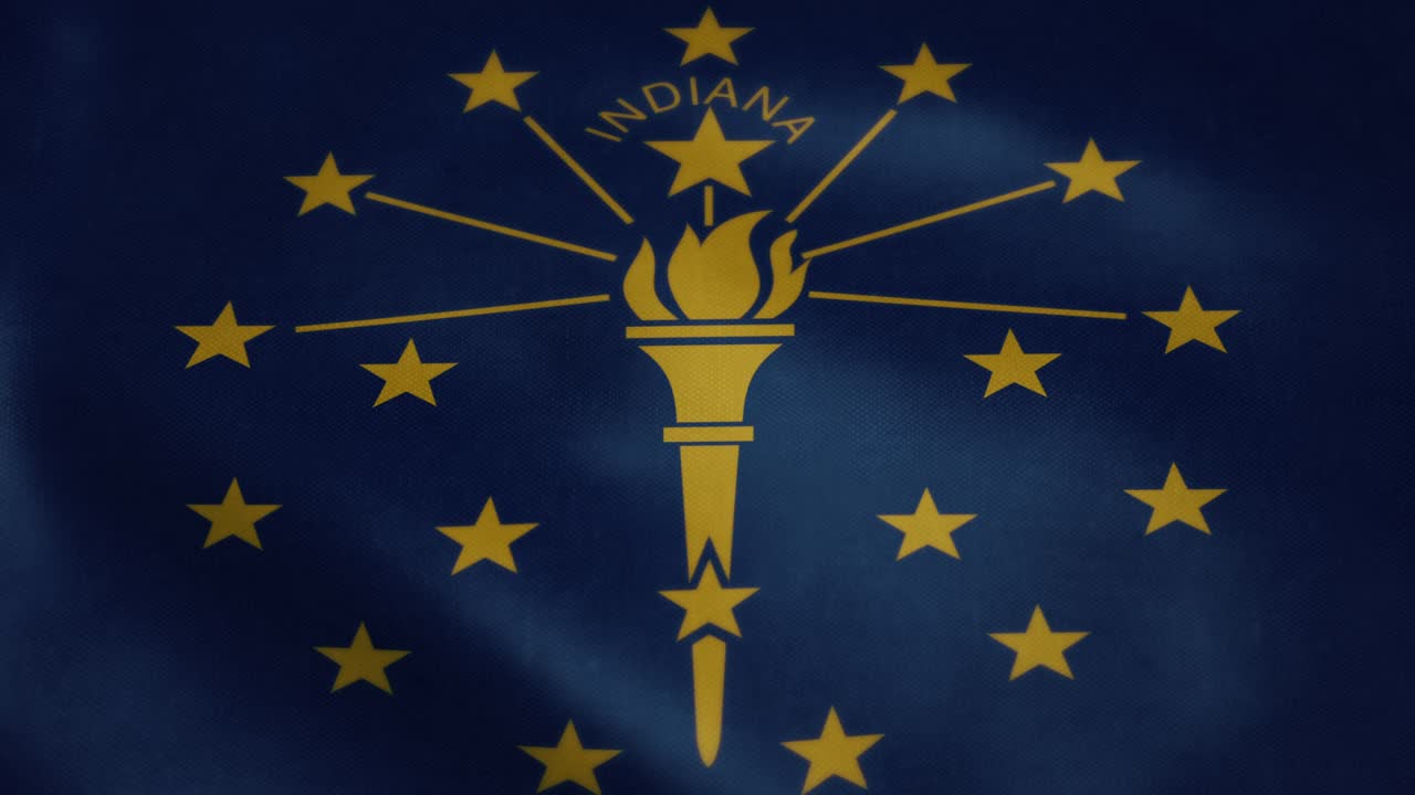 Bandiera dell'Indiana che sventola al rallentatore