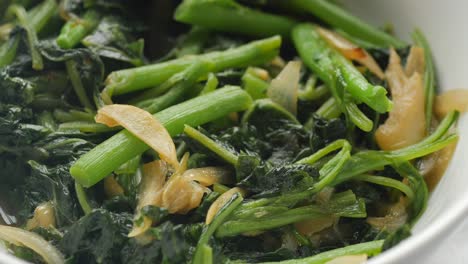 stir-fried greens with onion and garlic