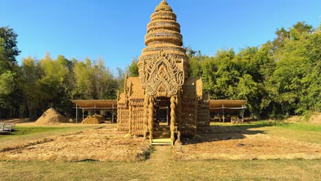 intricate structure made from rice straw