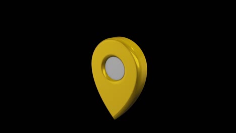 map pointer yellow color. geolocation mark 3d. alpha channel