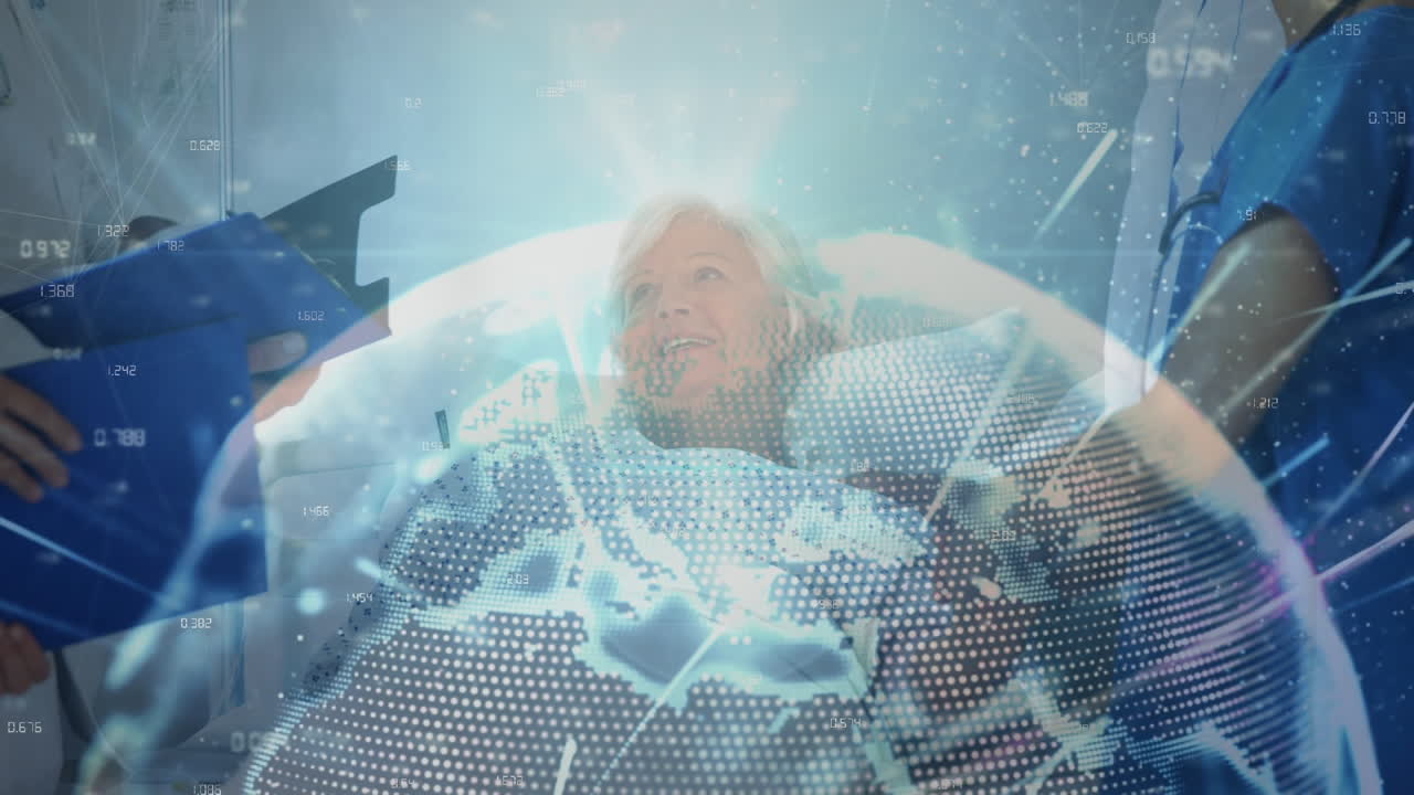 의료팀은 글로벌 기술 배경으로 환자에게 상담합니다.