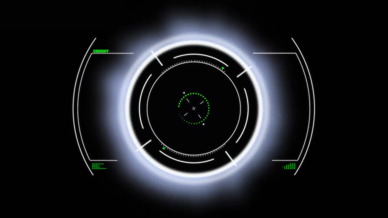 Animation of scope scanning on black background