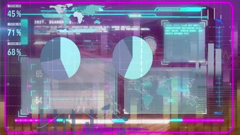 Animation-of-financial-data-processing-over-cityscape