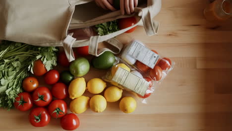 fresh produce in a shopping bag