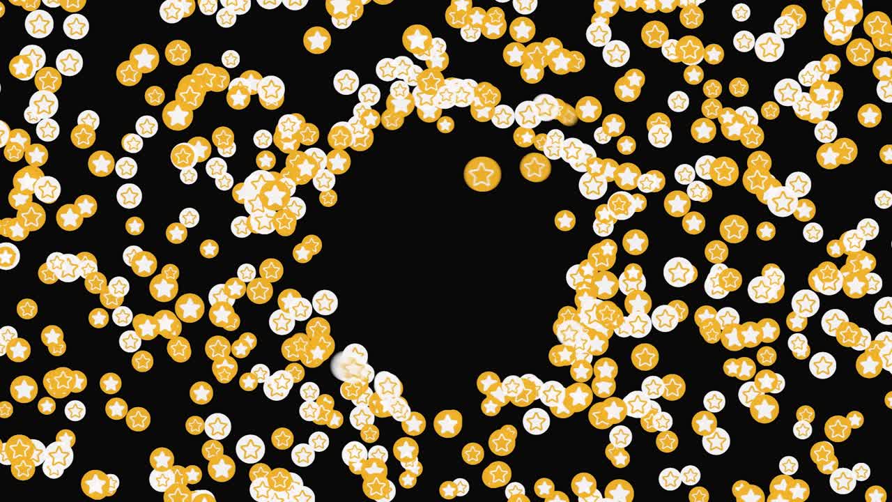 검은 바탕에 금색 별 모양