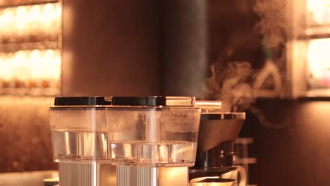 espresso machine steaming in a melbourne cafe