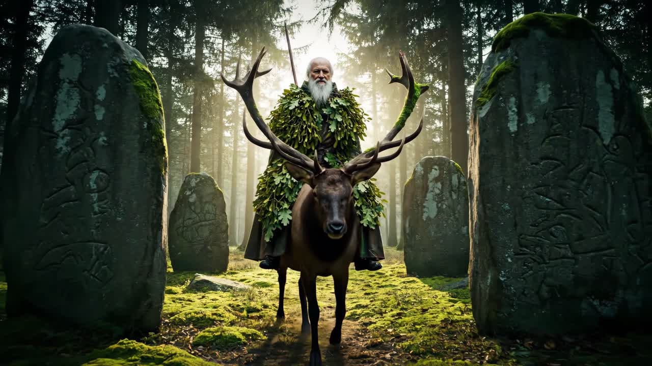 A mystical figure in the forest