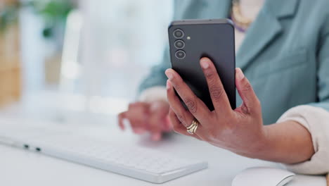 computer keyboard, phone and business person hands