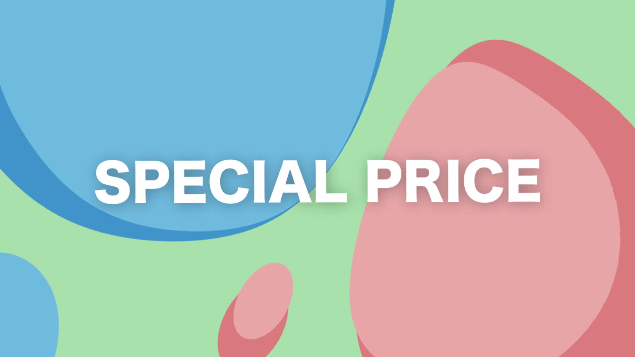 A vibrant digital display highlights special prices in a dynamic motion graphic enticing viewers with promotional offers