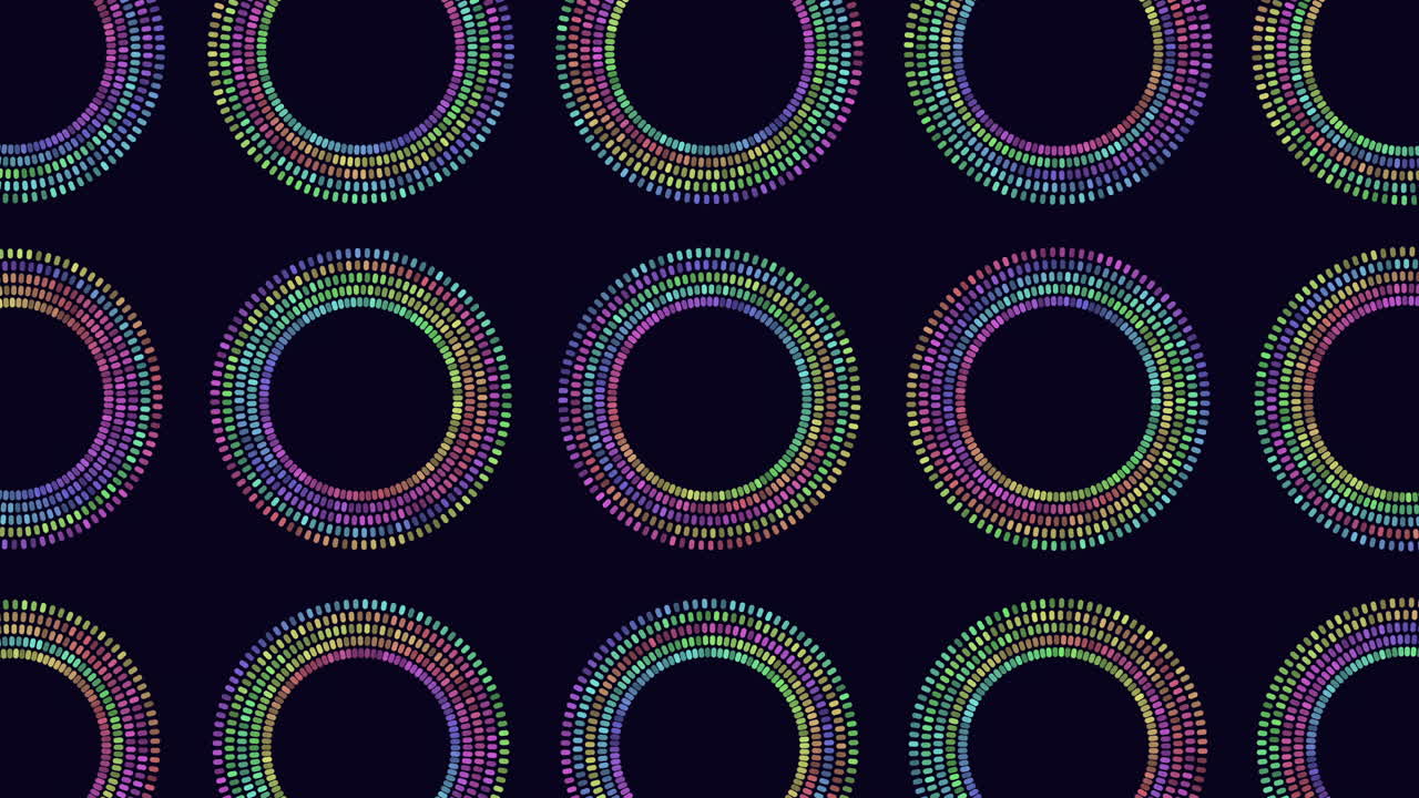 patrón circular vibrante de puntos coloridos en una disposición simétrica